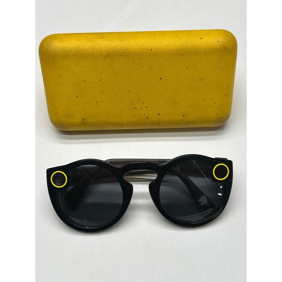 Snapchat Spectacles 2.0 Sunglasses Black with Case - Designed By Snap Inc - Picture 1 of 7